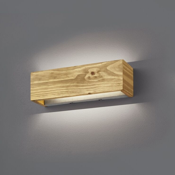 Landelijke wandlamp hout 39 cm incl. Led dimbaar - linc