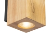 Landelijke wandlamp hout vierkant 2-lichts - sandy