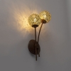 Landelijke wandlamp roestbruin met schakelaar 2-lichts - kreta