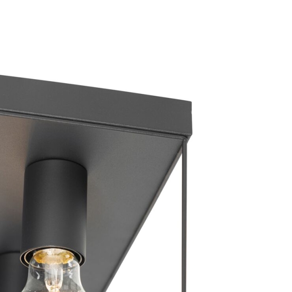 Minimalistische plafondlamp zwart 4-lichts vierkant - kodi