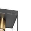 Minimalistische plafondlamp zwart met goud 2-lichts - kodi