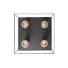 Minimalistische plafondlamp zwart met goud 4-lichts vierkant - kodi
