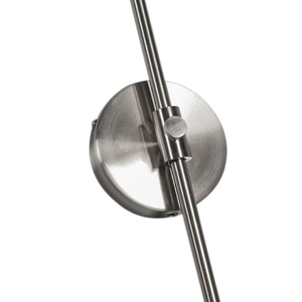 Modernde wandbooglamp staal met witte kap 50/50/25 verstelbaar