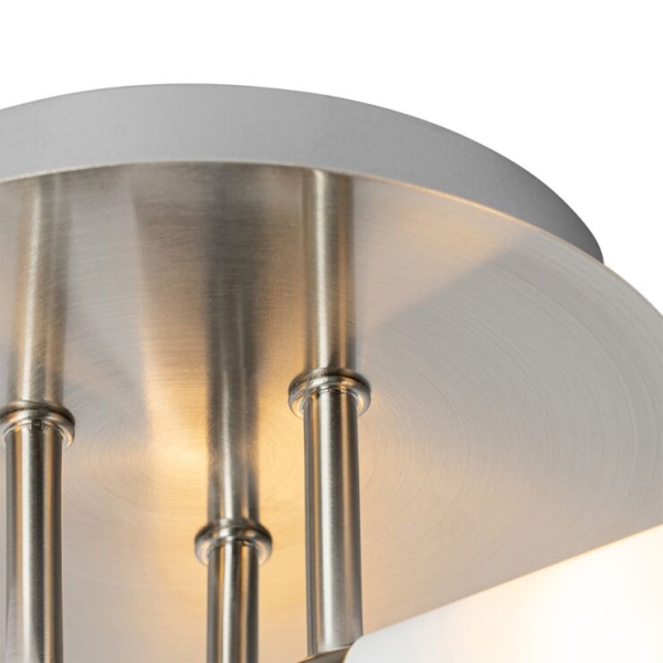 Moderne badkamer plafondlamp staal 3-lichts ip44 - bath