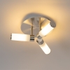 Moderne badkamer plafondlamp staal 3-lichts ip44 - bath