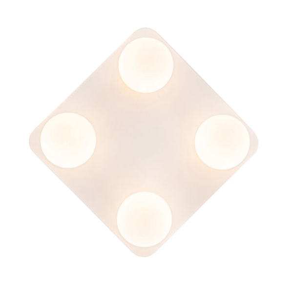 Moderne badkamer plafondlamp wit vierkant 4-lichts - cederic