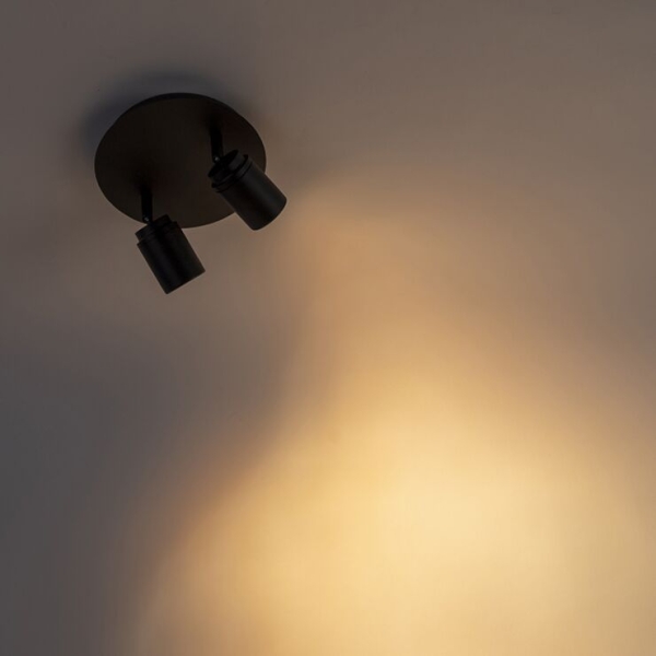 Moderne badkamer spot zwart 2-lichts ip44 - ducha