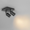 Moderne badkamer spot zwart vierkant 2-lichts ip44 - ducha