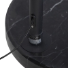 Moderne booglamp zwart met boucle kap wit 50 cm - xxl