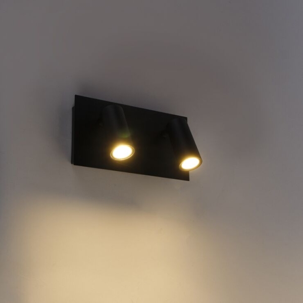 Moderne buiten wandlamp grijs ip54 incl. Led 2-lichts - simon