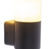 Moderne buiten wandlamp zwart met opaal kap ip44 - odense