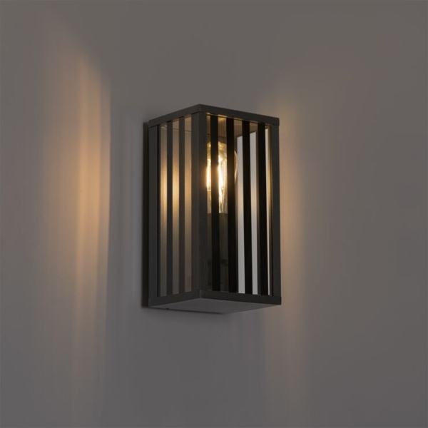 Moderne buiten wandlamp zwart 26 cm ip44 - dijon