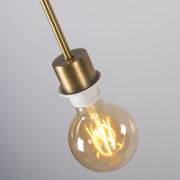 Moderne hanglamp brons met kap 45 cm wit - combi 1
