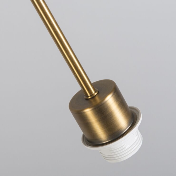 Moderne hanglamp brons met kap 45 cm wit - combi 1