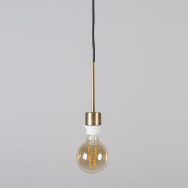Moderne hanglamp brons met kap 45 cm zwart - combi 1