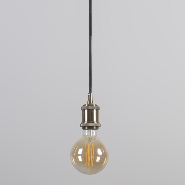 Moderne hanglamp brons met zwart kabel - cava classic