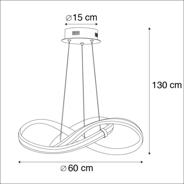 Moderne hanglamp staal 60 cm incl. Led en dimmer - belinda
