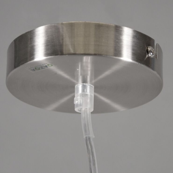 Moderne hanglamp staal met kap 45 cm taupe - combi 1