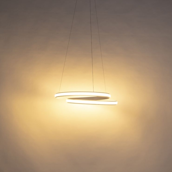 Moderne hanglamp wit 55cm incl. Led 3 staps dimbaar - rowan