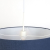 Moderne hanglamp wit met antiek blauwe kap 50 cm - combi 1