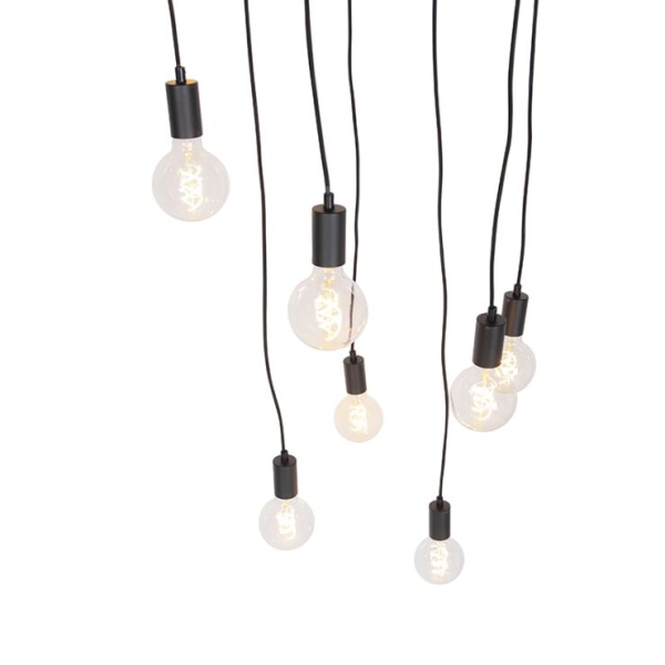 Moderne hanglamp zwart 60 cm 10-lichts - facil