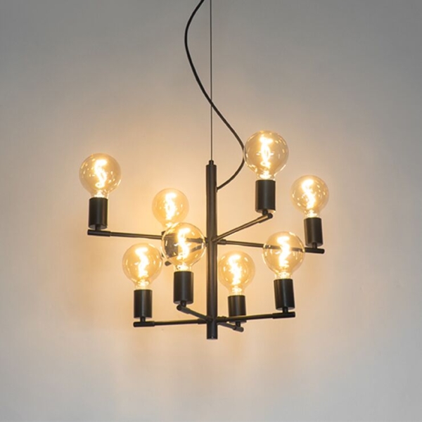 Moderne hanglamp zwart 8-lichts - osprey