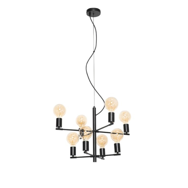 Moderne hanglamp zwart 8 lichts osprey 14