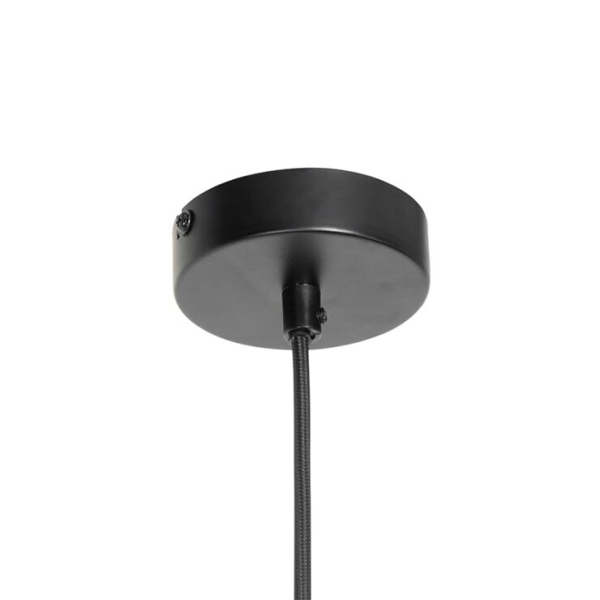 Moderne hanglamp zwart met glas driehoekig - roslini
