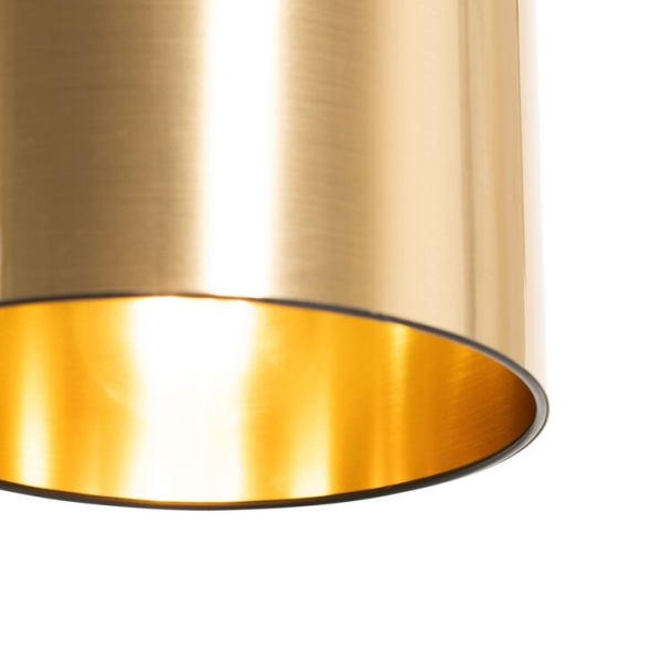 Moderne hanglamp zwart met goud verstelbaar 6-lichts - lofty