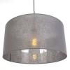 Moderne hanglamp zwart met grijze kap 50 cm - combi 1