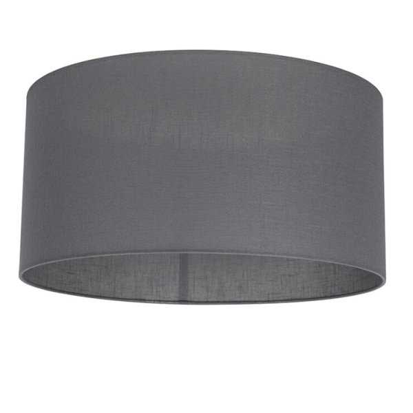 Moderne hanglamp zwart met grijze kap 50 cm - combi 1