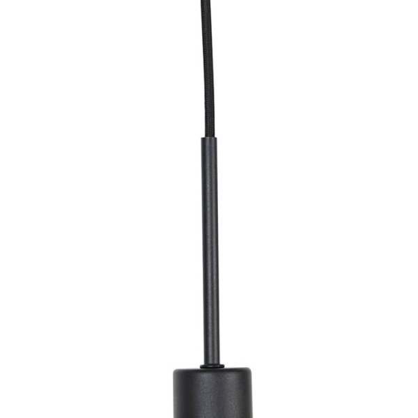 Moderne hanglamp zwart met kap bloemen 35 cm - combi