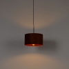 Moderne hanglamp zwart met kap oranje 35 cm - combi
