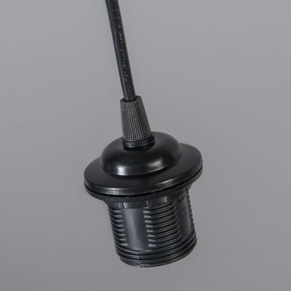 Moderne hanglamp zwart met witte kap 45 cm - pendel