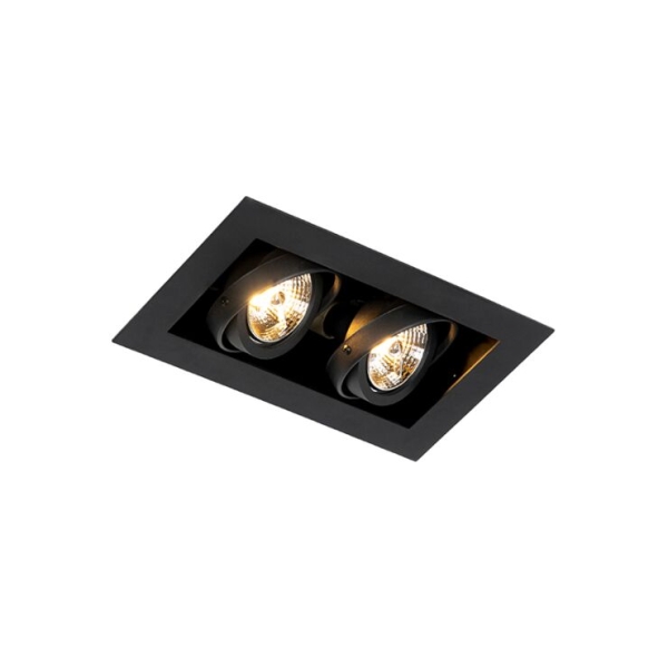 Moderne inbouwspot zwart 2-lichts verstelbaar - oneon 70