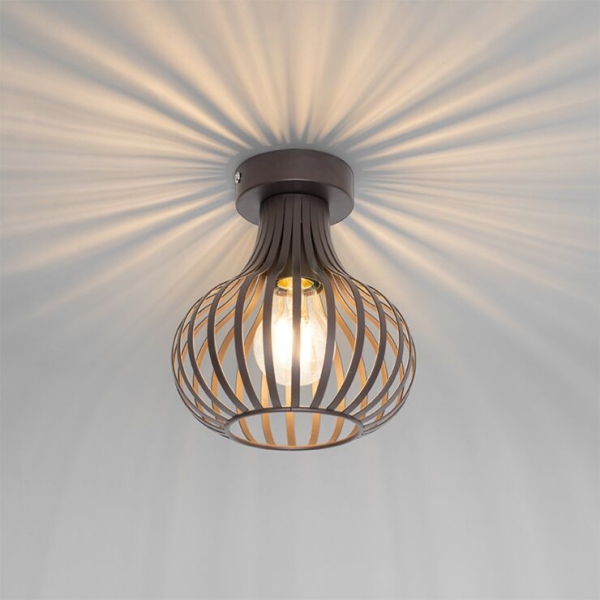 Moderne plafondlamp bruin 18 cm - saffira