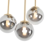 Moderne plafondlamp goud 5-lichts met smoke glas - athens