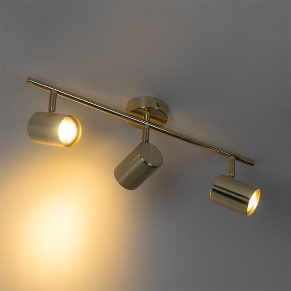 Moderne plafondlamp messing 3-lichts verstelbaar - jeana