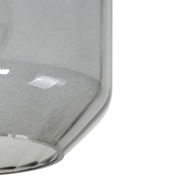 Moderne plafondlamp messing met smoke glas - stiklo