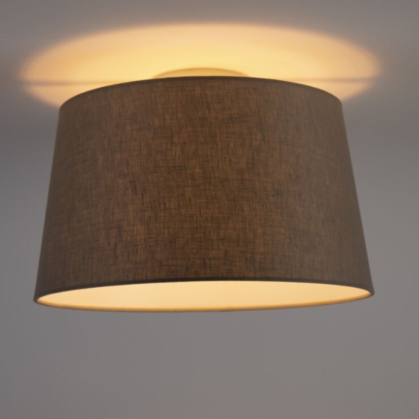 Moderne plafondlamp met taupe kap 35 cm - combi