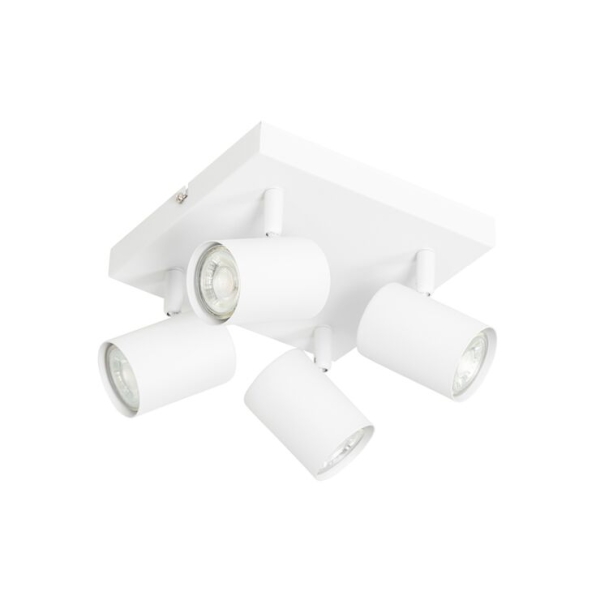 Moderne plafondlamp wit 4-lichts verstelbaar vierkant - jeana