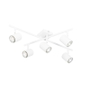 Moderne plafondlamp wit 5-lichts verstelbaar vierkant - jeana