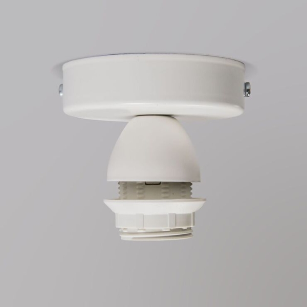 Moderne plafondlamp wit met zwarte kap 45 cm - combi
