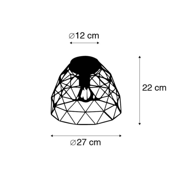 Moderne plafondlamp zwart 27 cm - jaap