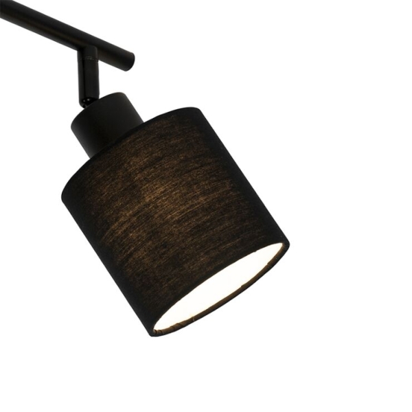 Moderne plafondlamp zwart 3-lichts - hetta