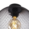Moderne plafondlamp zwart 30 cm - mesh ball