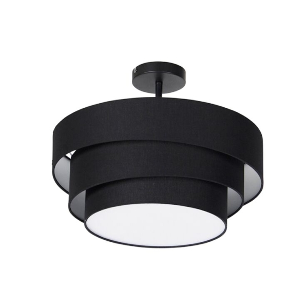 Moderne plafondlamp zwart 45 cm 3-lichts - drum trio