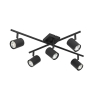Moderne plafondlamp zwart 5-lichts verstelbaar vierkant - jeana