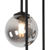 Moderne plafondlamp zwart 9-lichts met smoke glas - athens