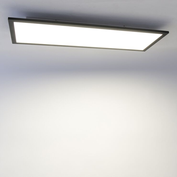 Moderne plafondlamp zwart incl. Led 80 cm - liv